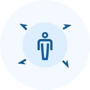 Cash Balance - Icon of Individual Person with Arrows Pointing Outward